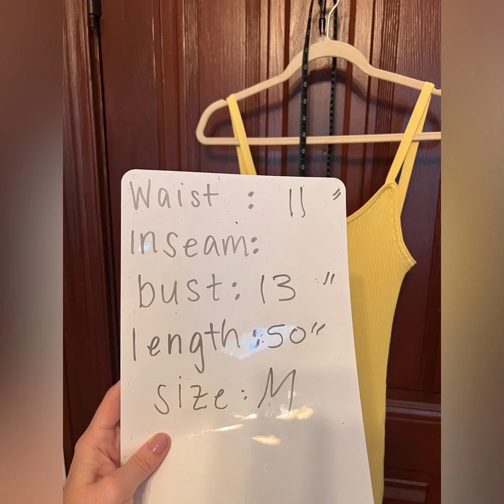 Zara butter yellow knitwear bodycon spaghetti strap midi dress. Backless. Medium - Picture 7 of 7